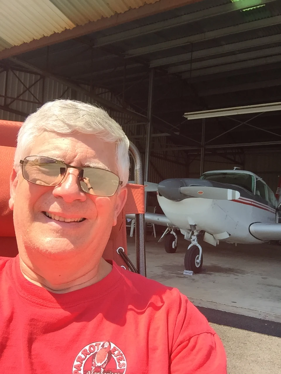 Frank Steinberg with his airplane