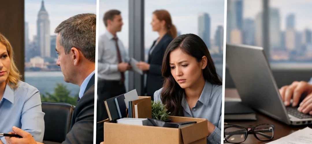 examples of workplace retaliation in new jersey employee speaking with lawyer